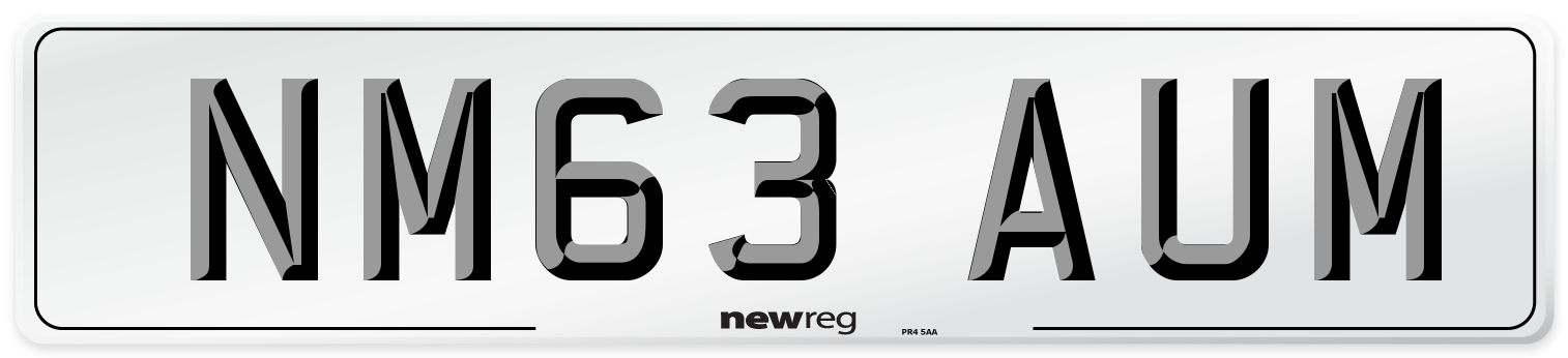 NM63 AUM Number Plate from New Reg